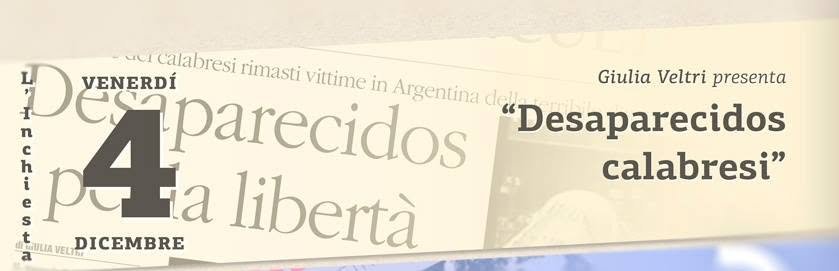 Locandina: “Desaparecidos calabresi” · Venti d'Autore incontra Giulia Veltri
